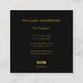 金ゴールドモノグラムのデザインモダントレンディーシックプレーン スクエア名刺 (裏面)