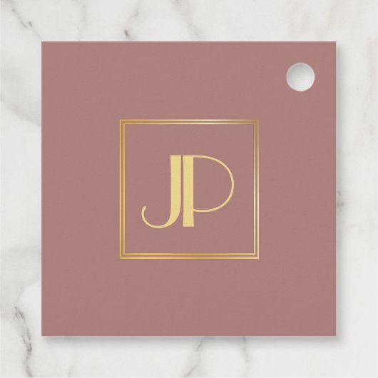 金ゴールドモノグラムのバラ金ゴールドエレガントテンプレート フェイバータグ (裏面)