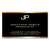 金ゴールドモノグラムのフェイクモダンテンプレート マグネット名刺 (正面)