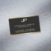 金ゴールドモノグラムのフェイクモダンテンプレート マグネット名刺 (インサイチュ)