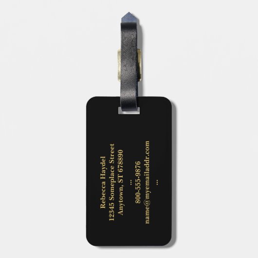 金ゴールドモノグラムのフルーアデリス模様 ラゲッジタグ (裏面縦)