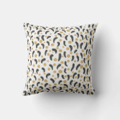 金ゴールドモノグラムのブラックグラム(ばちゃばちゃ)跳ねる装飾用クッション クッション (裏面)