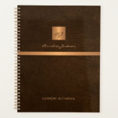 金ゴールドモノグラムの名エレガントパーソナライズされた名 プランナー手帳 (正面)