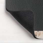 金ゴールドモノグラムの牛革イニシャル マウスパッド (コーナー)