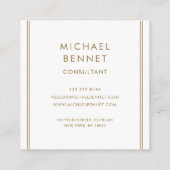 金ゴールドモノグラムの金属箔コンサルタント スクエア名刺 (裏面)