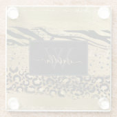 金ゴールドモノグラムの黒 ガラスコースター (裏面)