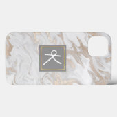 金ゴールドモノグラムの Case-Mate iPhoneケース (裏面 (横))