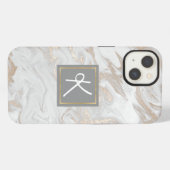 金ゴールドモノグラムの iPhoneケース (裏面横)