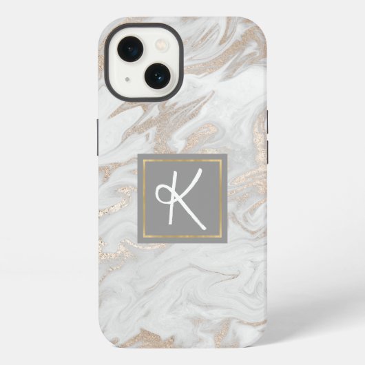 金ゴールドモノグラムの iPhoneケース (裏面)