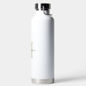 金ゴールドモノグラムイニシャルおよびネームパーソナライズされたギフト ウォーターボトル (左面)