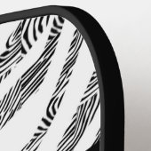 金ゴールドモノグラムイニシャルと名前ゼブラパーソナライズされたー ピックルボールラケット (左詳細)