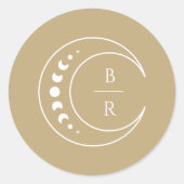 金ゴールドモノグラムイニシャルシレ結婚ンツ ラウンドシール (正面)