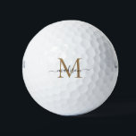 金ゴールドモノグラムイニシャルスクリプト名パーソナライズされた ゴルフボール<br><div class="desc">金ゴールドモノグラムイニシャルスクリプト名パーソナライズされたゴルフボール</div>