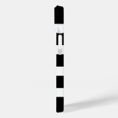 金ゴールドモノグラムイニシャル白黒ストライプ文字 Case-Mate iPhoneケース (裏面 / 左)