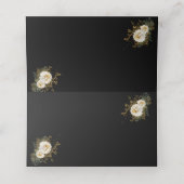 金ゴールドモノグラムオンブラックネームイニシャル結婚ズ プレイスカード (内部開封)