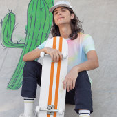 金ゴールドモノグラムクラシックオレンジホワイトレーシングストライプズ スケートボード