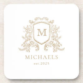 金ゴールドモノグラムクレスト懸命プラスチック塗装機 コースター