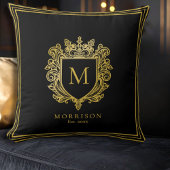 金ゴールドモノグラムクレスト装飾用クッション クッション