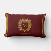 金ゴールドモノグラムクレスト ランバークッション (正面)