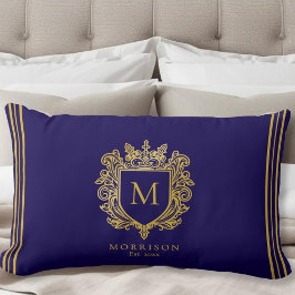 金ゴールドモノグラムクレスト ランバークッション