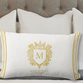 金ゴールドモノグラムクレスト ランバークッション