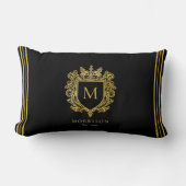 金ゴールドモノグラムクレスト ランバークッション (正面)