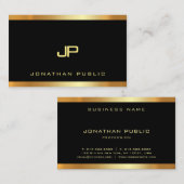 金ゴールドモノグラムグラモールプレーンモダンラグジュアリーパーフェクト 名刺 (正面/裏面)