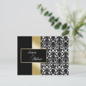 金ゴールドモノグラムサンキューカード ポストカード (スタンド正面)