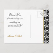 金ゴールドモノグラムサンキューカード ポストカード (裏面)