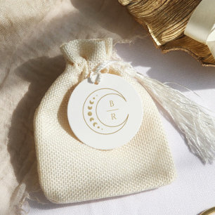 金ゴールドモノグラムシナ結婚式の引き出物ラベル フェイバータグ