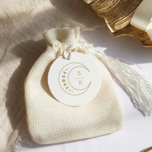 金ゴールドモノグラムシナ結婚式の引き出物ラベル フェイバータグ