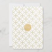 金ゴールドモノグラムジオメトリックエレガントウェディング招待状 招待状 (裏面)