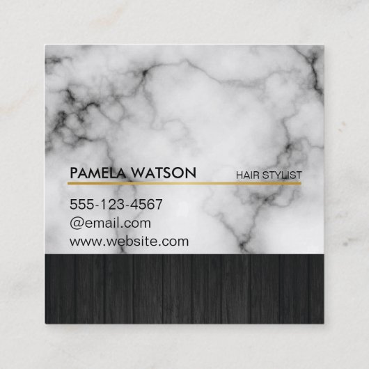 金ゴールドモノグラムスクエアマーブル スクエア名刺 (裏面)