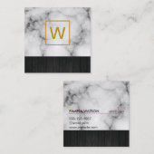 金ゴールドモノグラムスクエアマーブル スクエア名刺 (正面/裏面)