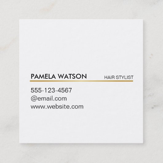 金ゴールドモノグラムスクエアマーブル スクエア名刺 (裏面)