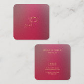 金ゴールドモノグラムテクスチャ構造ルックテンプレート スクエア名刺 (正面/裏面)