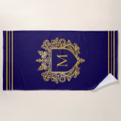 金ゴールドモノグラムビーチタオル ビーチタオル (正面)
