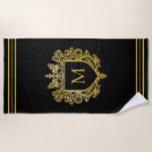 金ゴールドモノグラムビーチタオル ビーチタオル (正面)