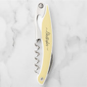 金ゴールドモノグラムビールワインコルクスクリュボトルオープナー ソムリエナイフ (正面)