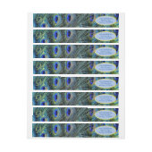 金ゴールドモノグラムピーコック羽毛ラップラのまわりにベル ラップアラウンドラベル (シート)