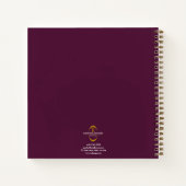 金ゴールドモノグラムブルグンディモダンビジエレガントネス ノートブック (裏面)