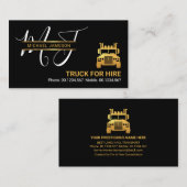 金ゴールドモノグラムプラカードトラック 名刺 (正面/裏面)