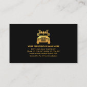 金ゴールドモノグラムプラカードトラック 名刺 (裏面)