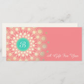 金ゴールドモノグラムマンダラピンクコーラルギフト券 (正面/裏面)