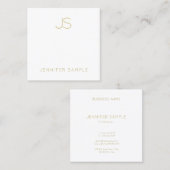 金ゴールドモノグラムモダンプお洒落ラファッショナブル スクエア名刺 (正面/裏面)