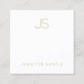 金ゴールドモノグラムモダンプお洒落ラファッショナブル スクエア名刺 (正面)