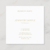 金ゴールドモノグラムモダンプお洒落ラファッショナブル スクエア名刺 (裏面)