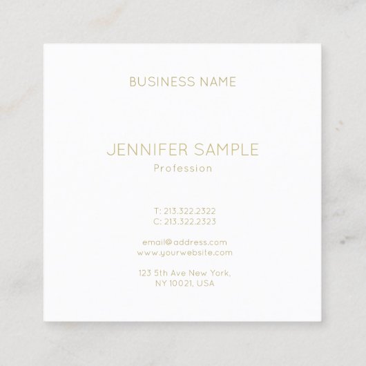 金ゴールドモノグラムモダンプお洒落ラファッショナブル スクエア名刺 (裏面)