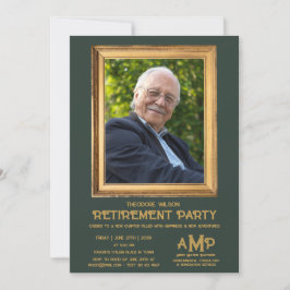 金ゴールドモノグラムロゴヴィンテージフォトフレームさらば 招待状