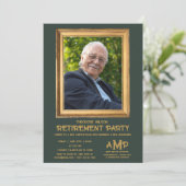 金ゴールドモノグラムロゴヴィンテージフォトフレームさらば 招待状 (スタンド正面)